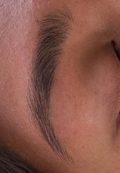 Close-up eyebrow result